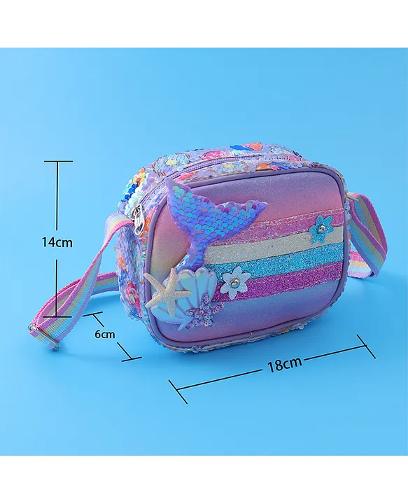 babyhug sling bag with starfish applique & sequin detailing babyhug sling bag with starfish applique & sequin detailing