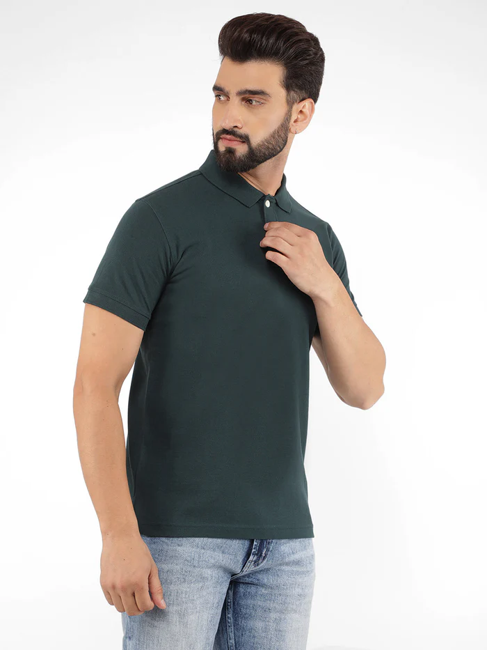 men's green pique polo neck regular fit t shirt men's green pique polo neck regular fit t shirt